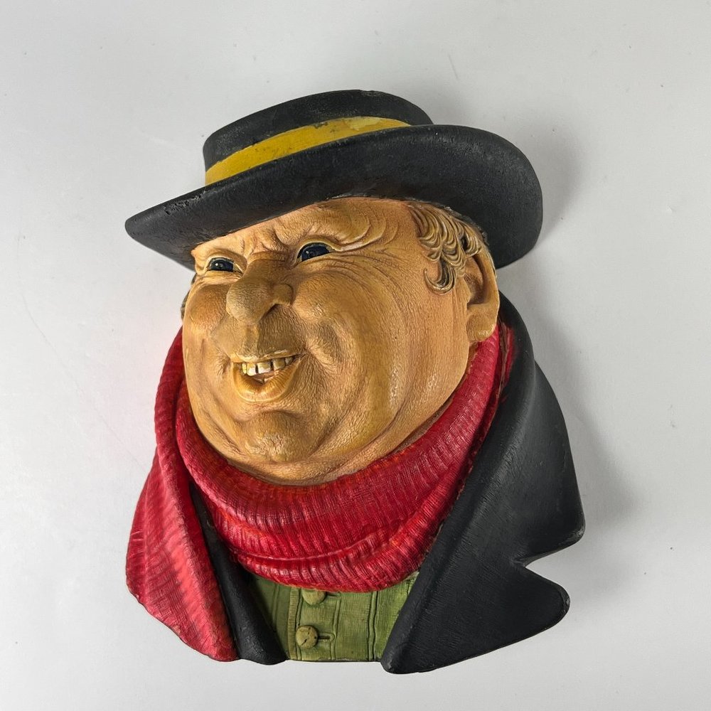 Vtg Bossons Chalkware Tony Weller Character Head Wall Art England 1964